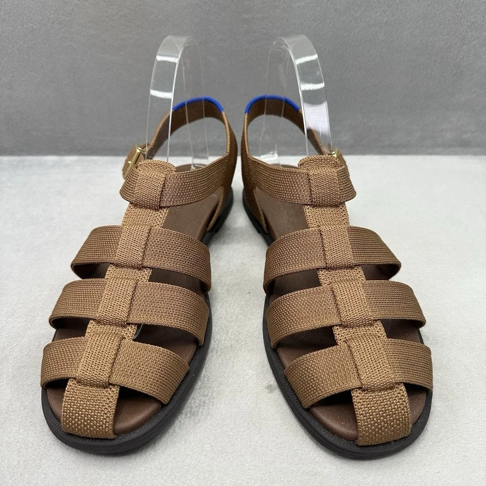 Rothy's The Fisherman Womens Size 8.5 Sandals Pecan Brown Adjustable Comfort